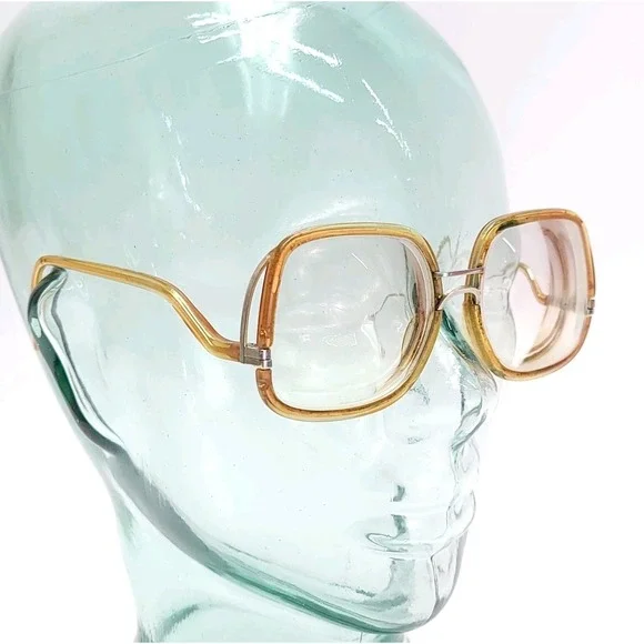 Vintage Drop Frame Glasses Gold Eyeglasses Mod 870 B Frames Only 52-18-140